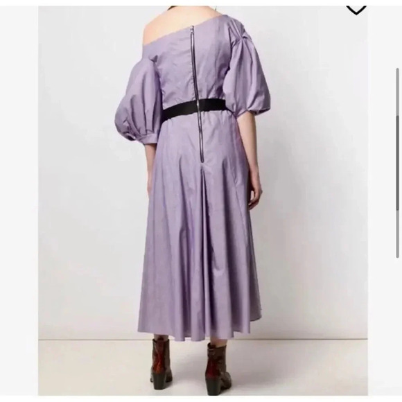 Natasha Zinko Women's Purple Checkered 100% Cotton Midi Dress US8 - Picture 2 of 11